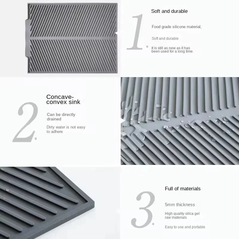 Tapete de Silicone para Secar Louças – Antiderrapante e Impermeável