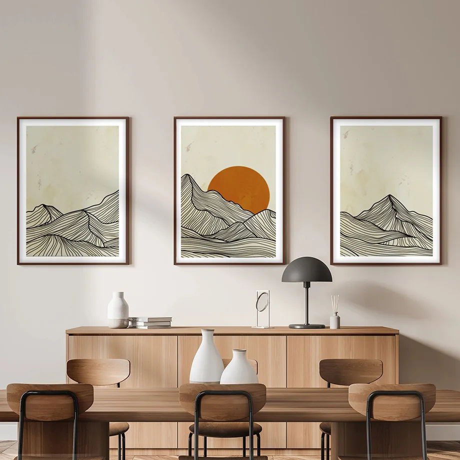 Quadros Decorativos Abstratos – Conjunto com 3 Telas para Sala Moderna